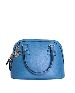 Small GG Charm Dome Satchel, Leather, Turquoise, 449661.520981,Strap,DB,3*